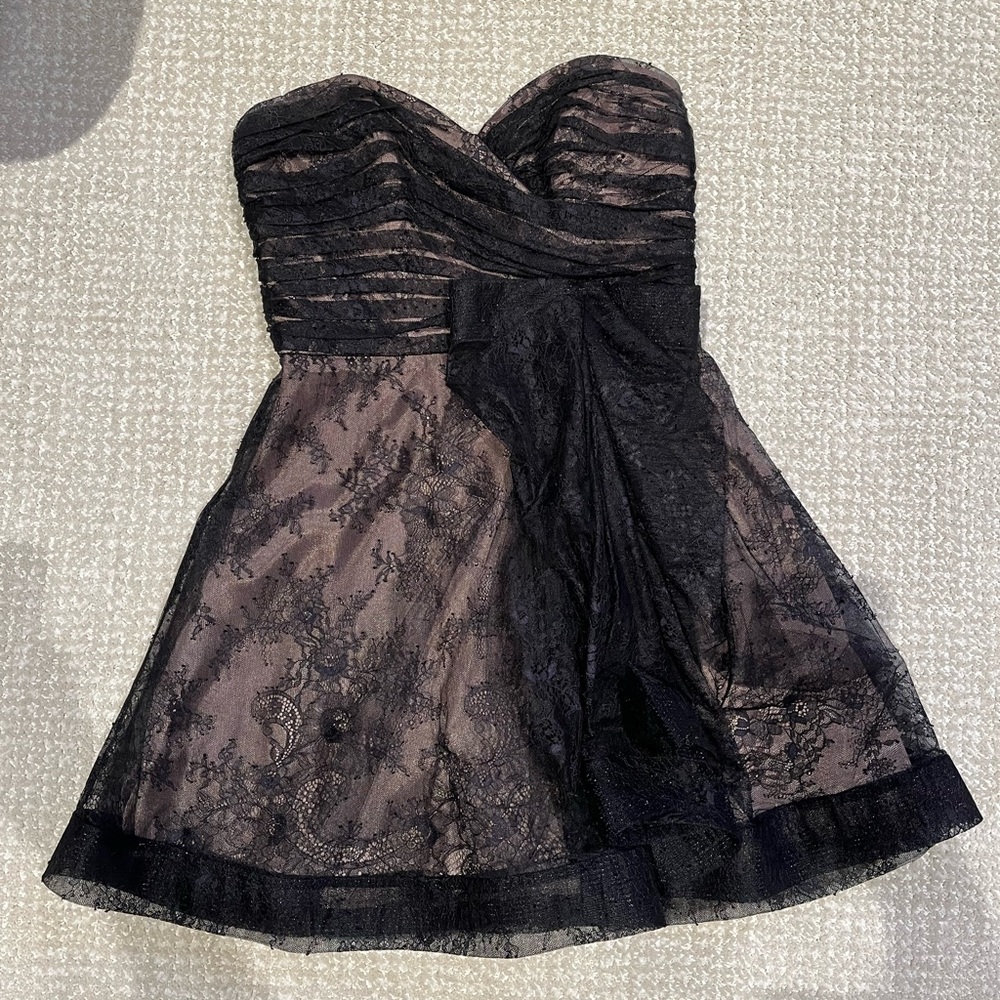 ABS Allen Schwartz Black Lace Mini Dress